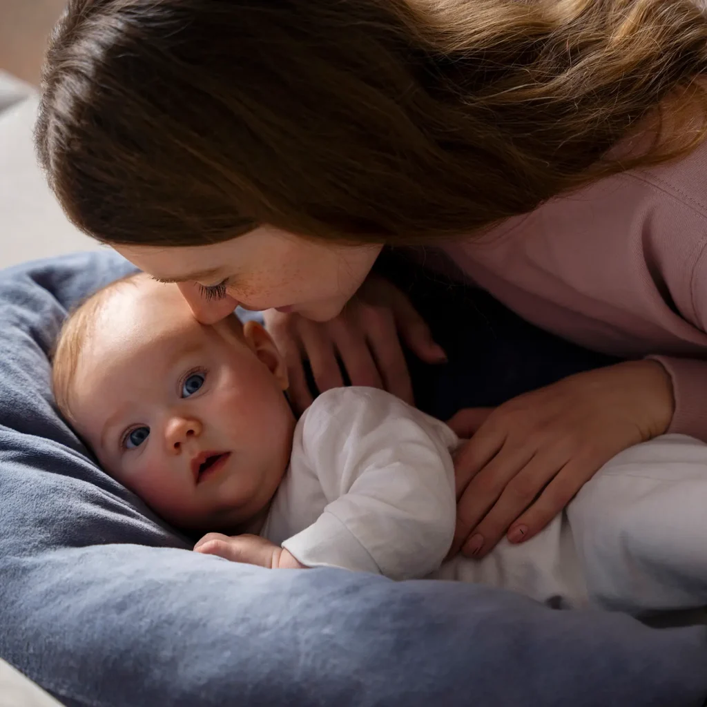 Madre abrazando a su bebé con ternura, imagen de los momentos difíciles que aborda la terapia perinatal.